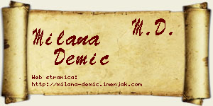 Milana Demić vizit kartica